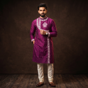 houseofviraj_purple_emboidered_men_kurta